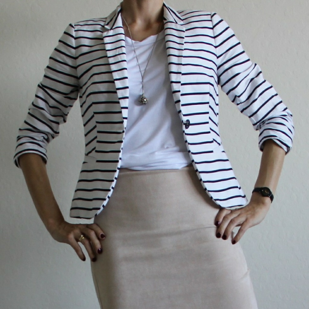 The Limited Cotton XS size Striped Blazer